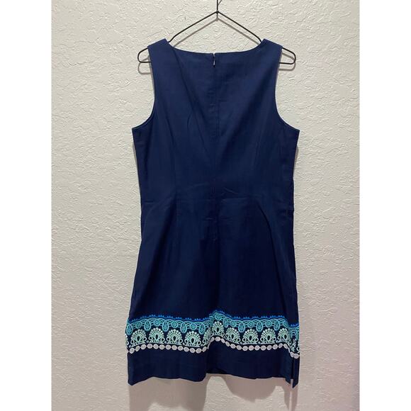 Lilly Pulitzer Stephanie Shift Dress Blue Embroidery Preppy Sz 8 - Picture 7 of 7